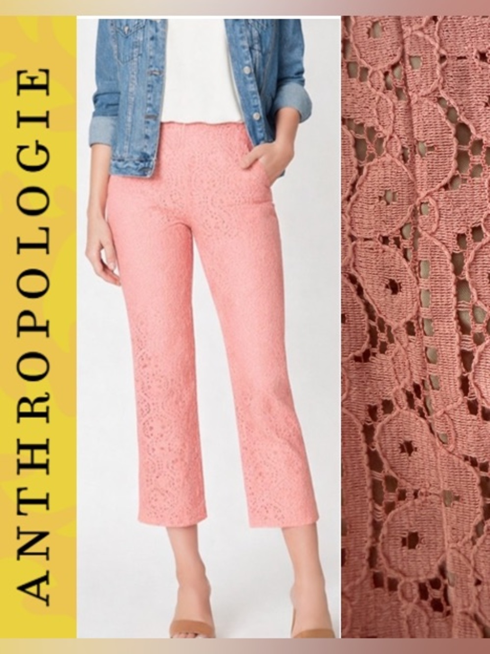 Anthropologie Corey Lynn Calter Youghal Cropped Lace Pants 8